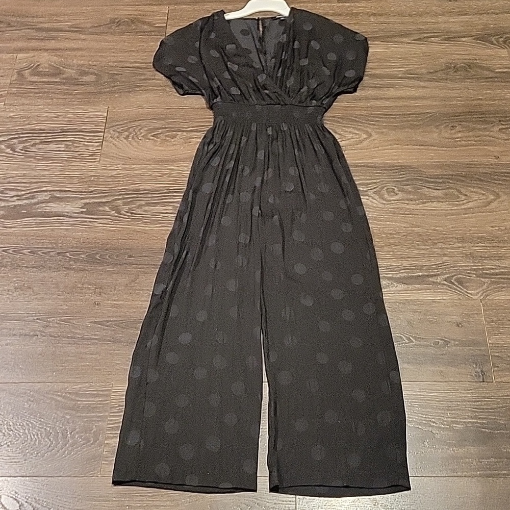 ❤️ MADEWELL WRAP FRONT SMOCK-WAIST JUMPSUIT IN SATIN DOT JACQUARD, XXS - Picture 12 of 13